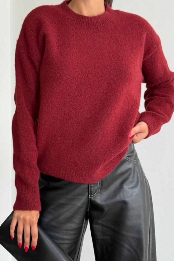 BİSİKLET YAKA ŞARDONLU TRİKO KAZAK - 4