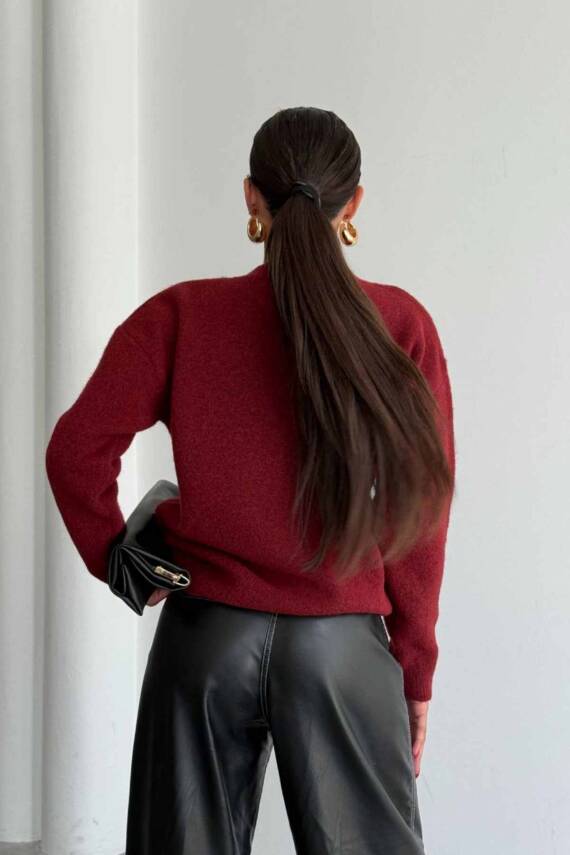 BİSİKLET YAKA ŞARDONLU TRİKO KAZAK - 6