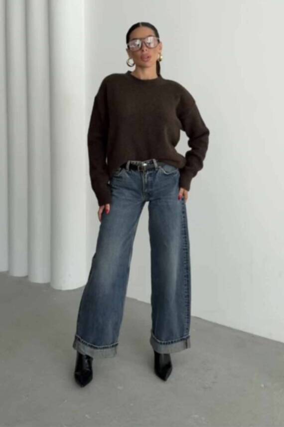 BİSİKLET YAKA ŞARDONLU TRİKO KAZAK - 12