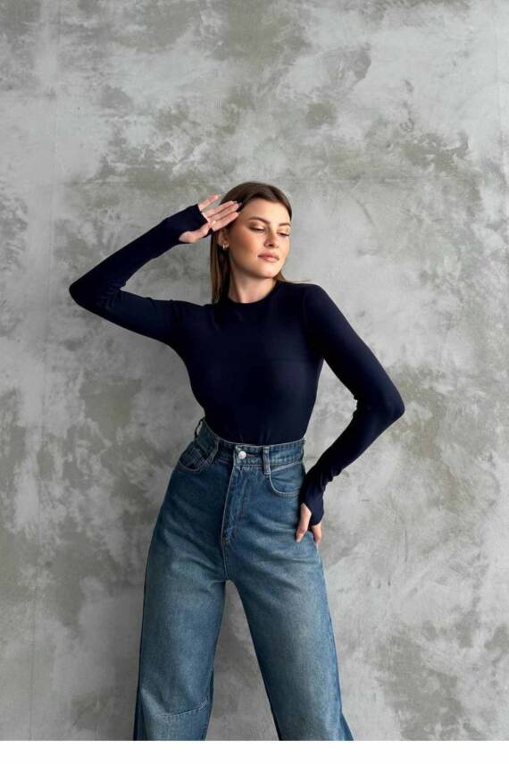 BİSİKLET YAKA ŞARDONLU TRİKO KAZAK - 15