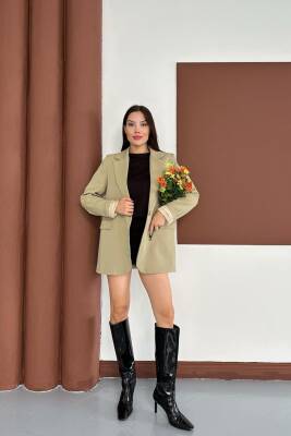 KRUVAZE YAKA İÇİ ÇİZGİ DESEN ASTARLI BLAZER CEKET MARKA MUADİL  - 2