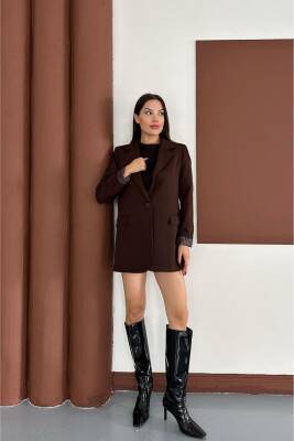 KRUVAZE YAKA İÇİ ÇİZGİ DESEN ASTARLI BLAZER CEKET MARKA MUADİL  - 6