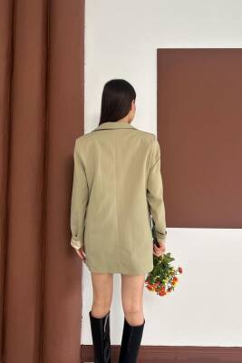 KRUVAZE YAKA İÇİ ÇİZGİ DESEN ASTARLI BLAZER CEKET MARKA MUADİL  - 7