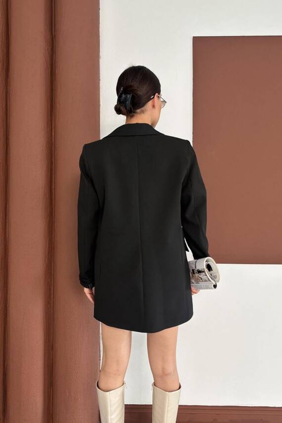 KRUVAZE YAKA İÇİ ÇİZGİ DESEN ASTARLI BLAZER CEKET MARKA MUADİL  - 9