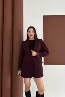 KRUVAZE YAKA İÇİ ÇİZGİ DESEN ASTARLI BLAZER CEKET MARKA MUADİL  - 13