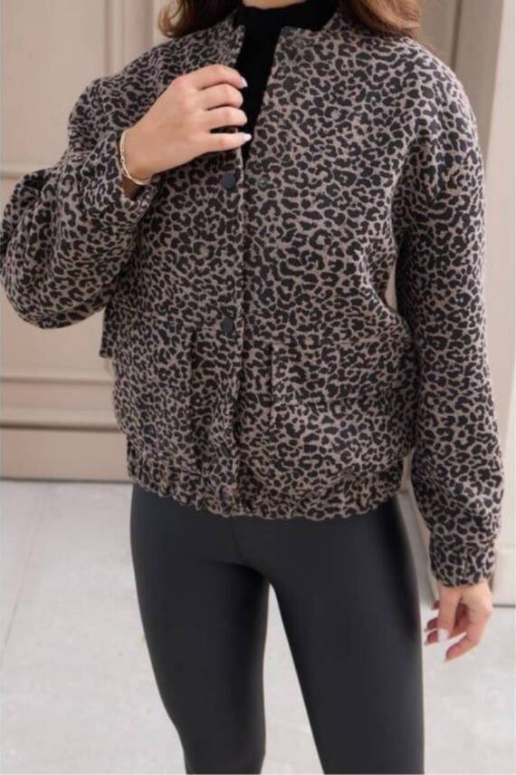 LEOPAR KAŞE ZARA MODEL BOMBER CEKET - 1