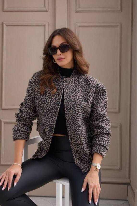 LEOPAR KAŞE ZARA MODEL BOMBER CEKET - 2