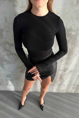 OYSHO BİSİKLET YAKA BASİC PARMAK GEÇİRMELİ UZUN KOLLU BODY - 2