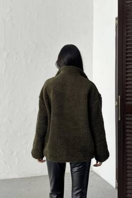 PELÜŞ OVERSİZE DİK YAKALI SPOR CEKET  - 11