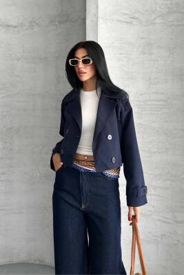 TRENÇKOT CROP PREMIUM KALİTE ASTARLI - 9