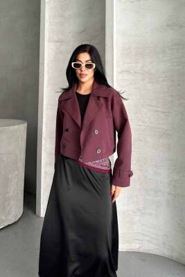 TRENÇKOT CROP PREMIUM KALİTE ASTARLI - 10