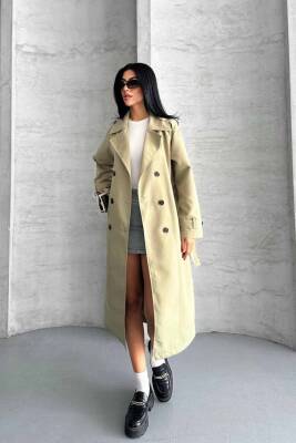 TRENÇKOT UZUN BOY KUŞAKLI VE ASTARLI PREMIUM KALİTE - 2