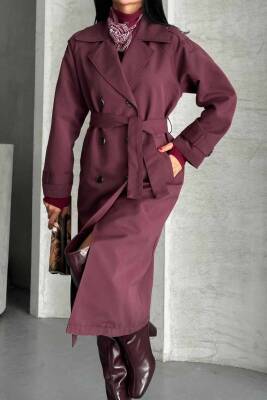 TRENÇKOT UZUN BOY KUŞAKLI VE ASTARLI PREMIUM KALİTE - 3