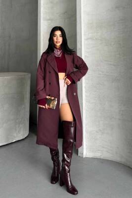 TRENÇKOT UZUN BOY KUŞAKLI VE ASTARLI PREMIUM KALİTE - 8